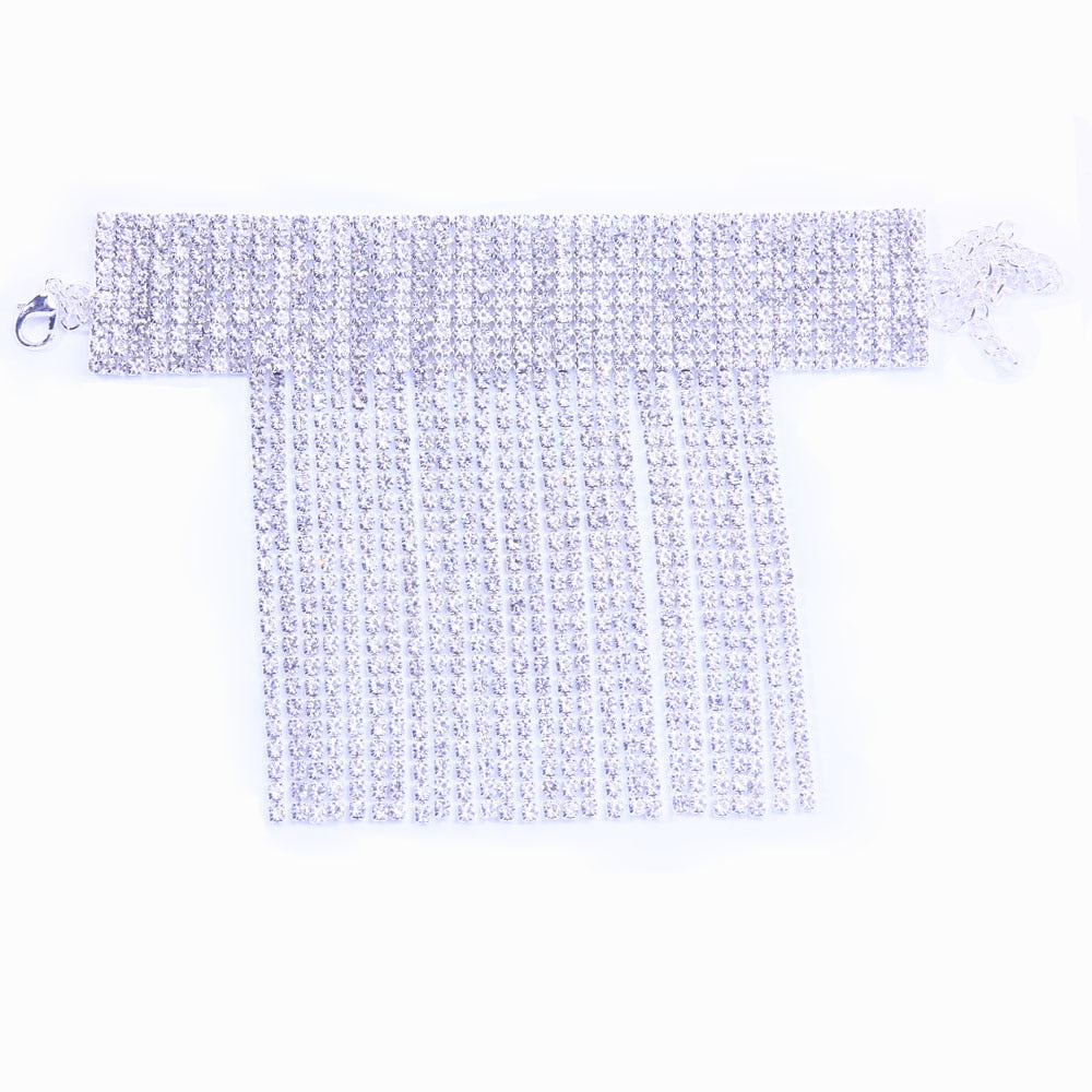 1PC Stonefans Full Rhinestone Tassel Adjustable Ankles Foot Chain Jewelry for Women Crystal Anklets