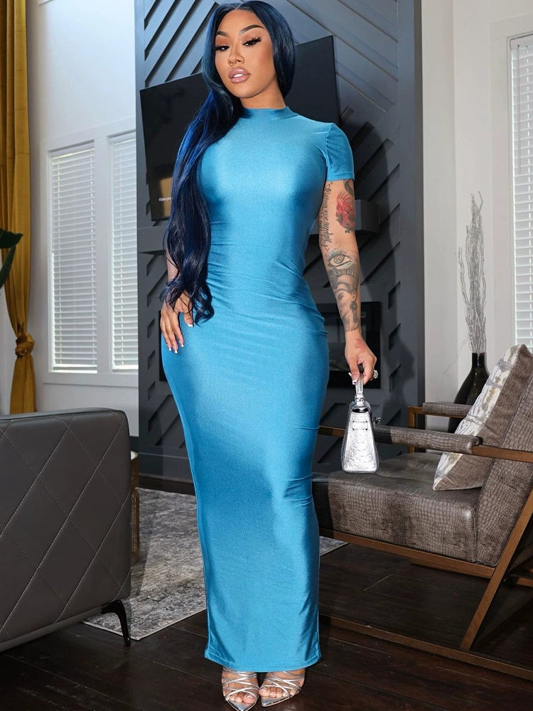 Fashion Style Sexy Slim-Fit Solid Color All-Matching Mid Length Long L – Mega Mart Center
