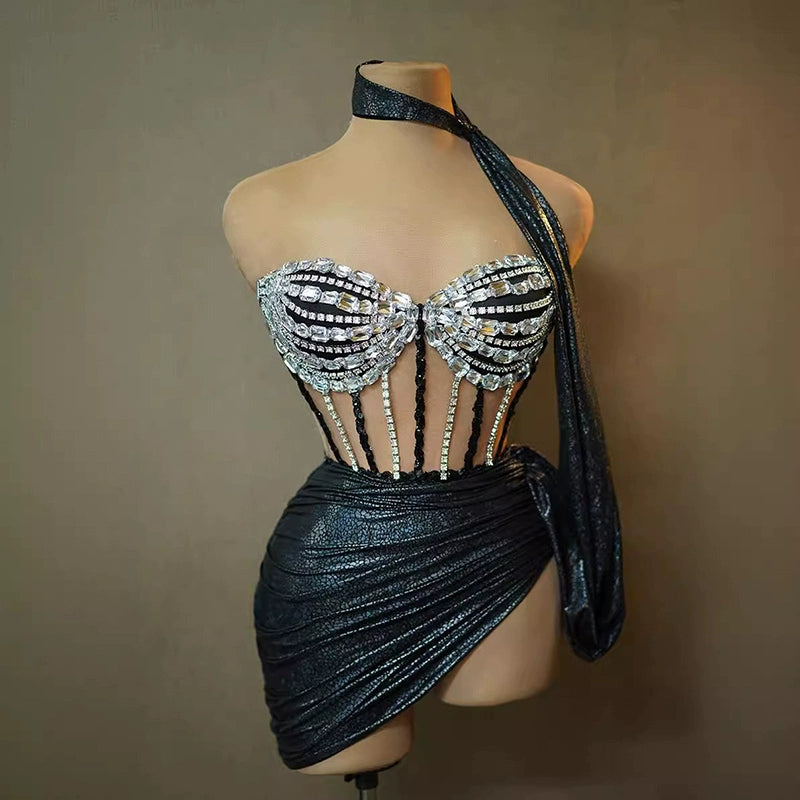 Summer New Performance Dress Nightclub Club Temperament Slim dress Music Festival Model Catwalk Banquet Party Watch