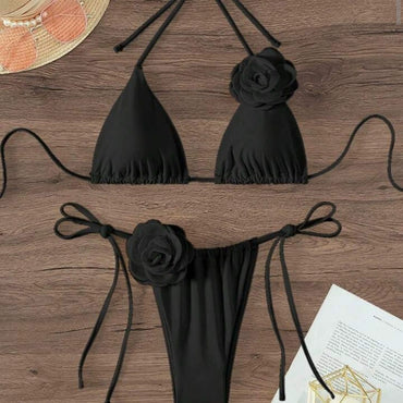 Cross-Border 2024 New Arrival Fashion Multicolor Print Seaside Sexy Split Swimsuit Bikini Export Bikini