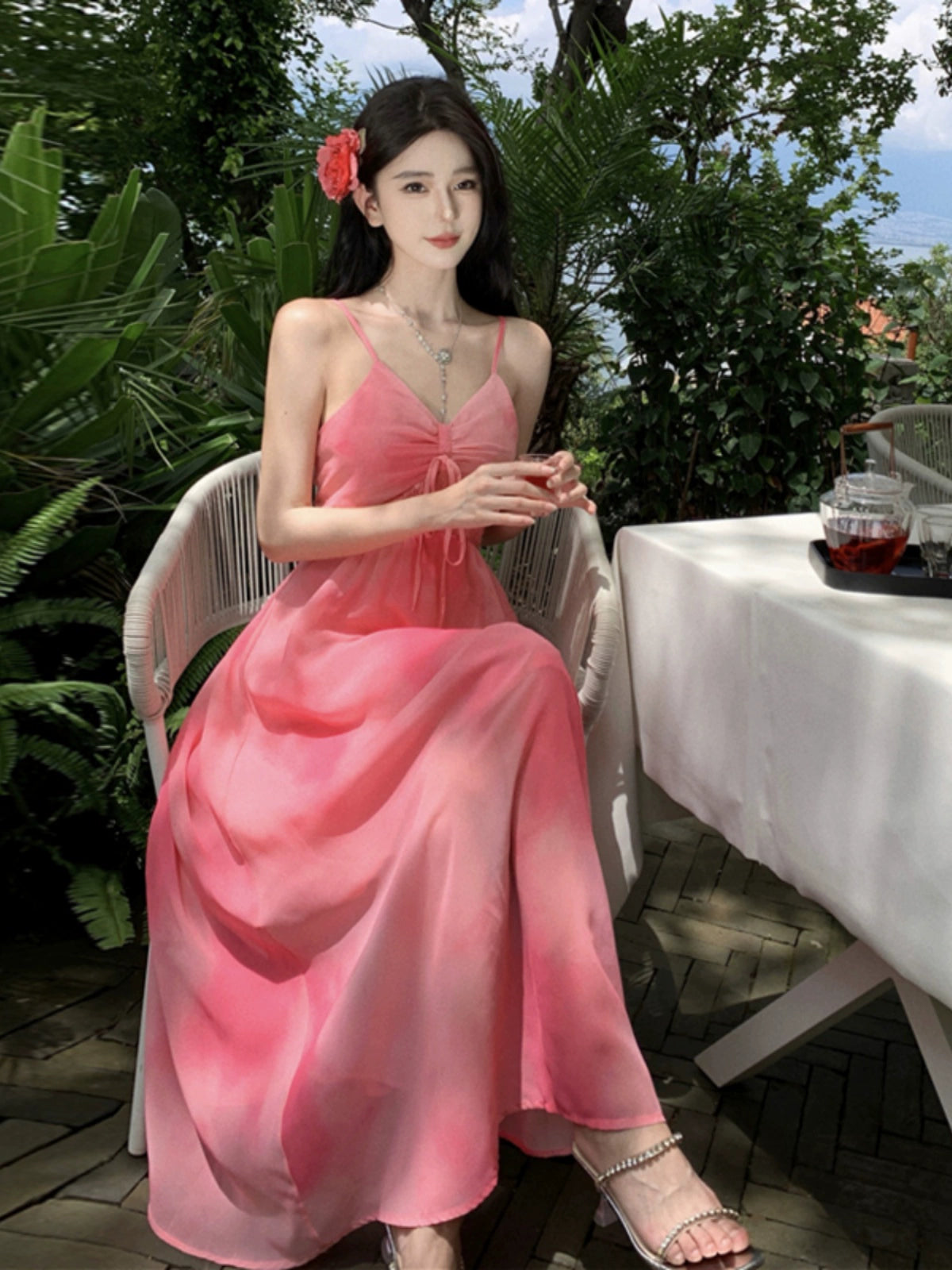 Sanya French Style Slim Looking Chiffon A- line Slip Dress Travel Mega Mart Center Sanya French Style Slim Looking Chiffon A- line Slip Dress Travel Mega Mart Center