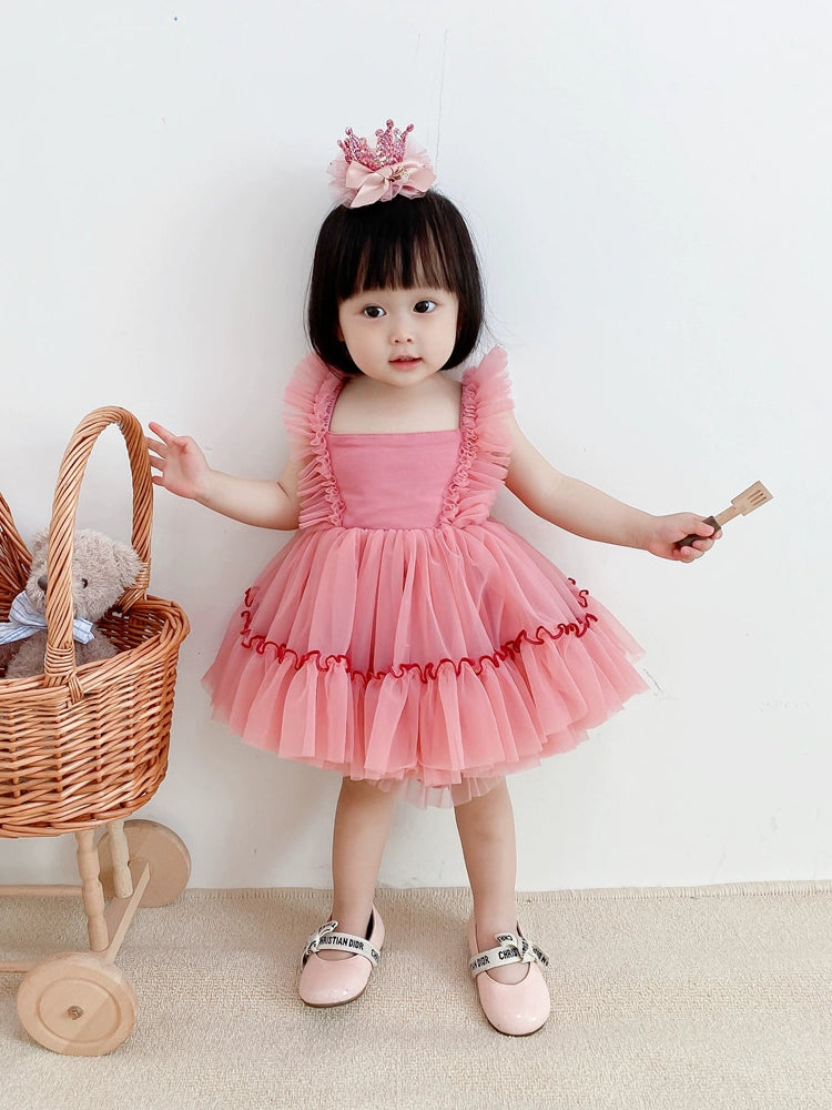 Birthday Baby Girl One-Year-Old Western Style Two-Piece Suit Princess