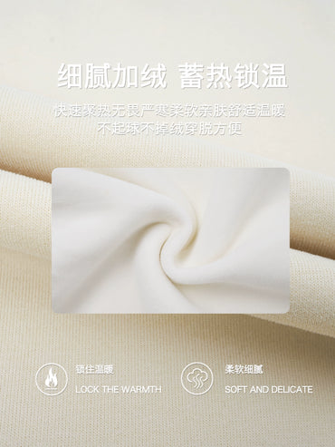 Autumn Solid Color with Padded Lining Simple Print round Neck Men's Pullover