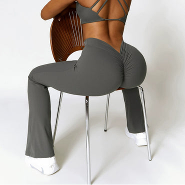 2023 Peach Buttock Lifting Yoga Trumpet pants Fitness Sports Wide Leg Bootcut Trousers High Waist Quick-Drying Yoga Pants Women's Trousers