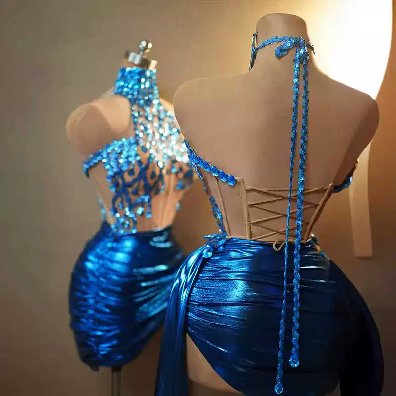 Summer New Performance Dress Nightclub Club Temperament Slim dress Music Festival Model Catwalk Banquet Party Watch