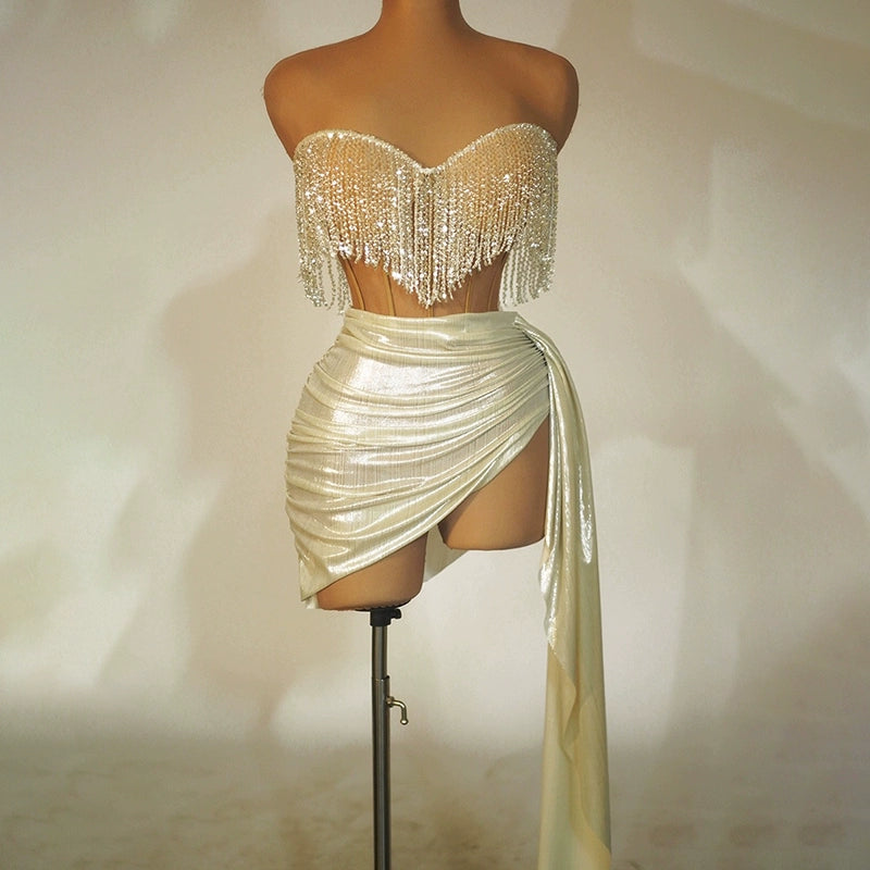 Summer New Performance Dress Nightclub Club Temperament Slim dress Music Festival Model Catwalk Banquet Party Watch