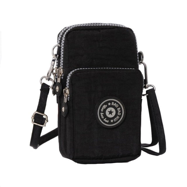 Women's Mini Shoulder Bag Oxford Waterproof Handbag Wrist Pouch Wallet Sports Cell Mobile Phone Bag Crossbody Bags for Girls