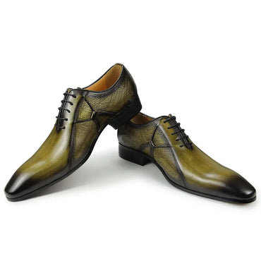 Men's Oxfords Leather Shoes for Male Office Formal Social Elegant Fashion Poited Toe Wedding Party High Quality Dress Offic Shoe