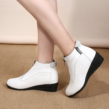 Winter Boots Women 2020 Women Snow Boots Wedge Heels Winter Shoes Women Warm Fur Casual Shoes Zip Women's Shoes Botas Mujer
