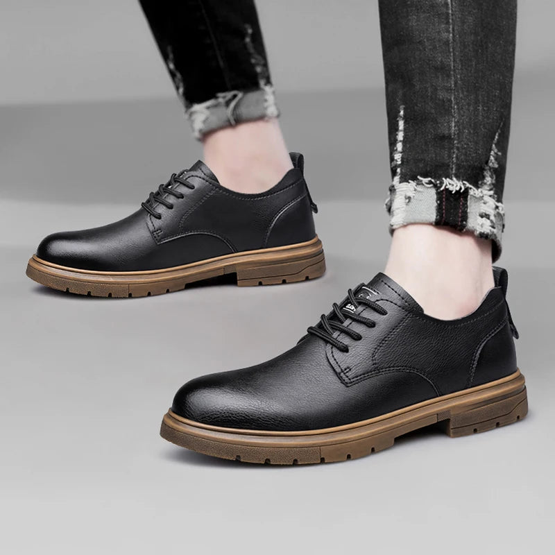 52/2000 CLOHOO handmade men's shoes business casual leather shoes breathable soft sole comfortable classic lace-up men's shoes
