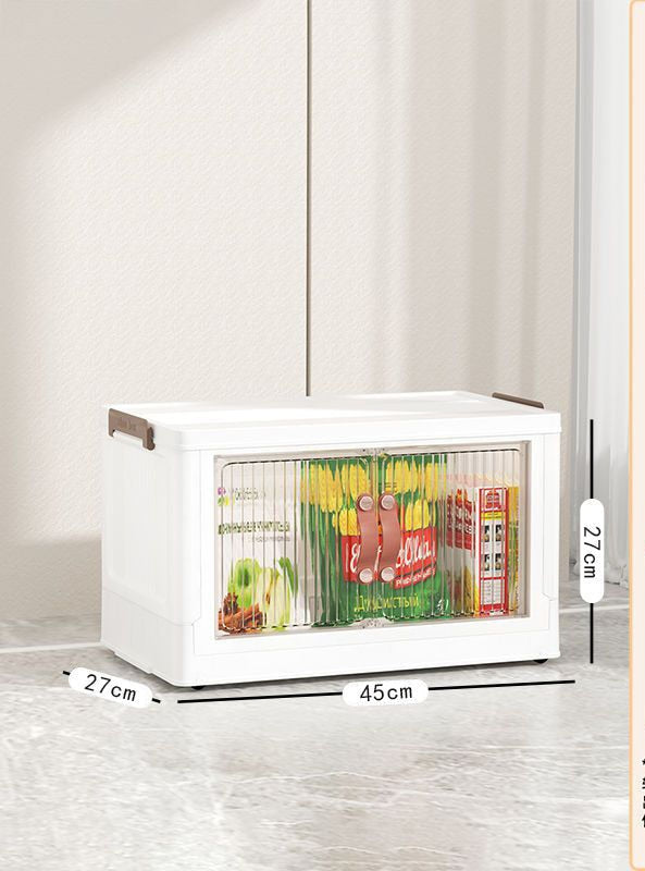 Large Capacity Stackable Storage Bins Double Door Open Save A Space Travel Organizer with Wheels Folding Wardrobe Containers