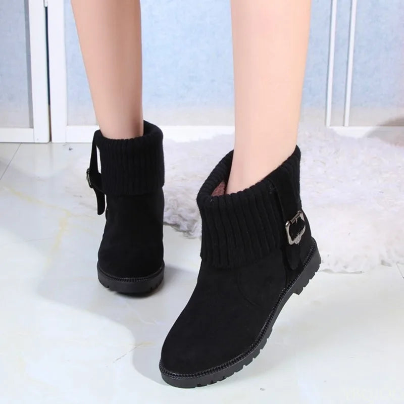 Snow boots women new autumn winter fashionable versatile round toe women's shoes simple comfortable women's short boots