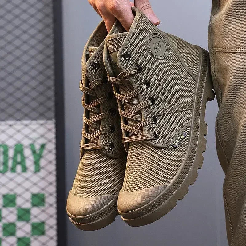 Boots for Men Ankle Retro Canvas Booties Man Shoes Short Barrel Hot Selling Vintage Non Slip Footwear Offers Cheap Fashion New