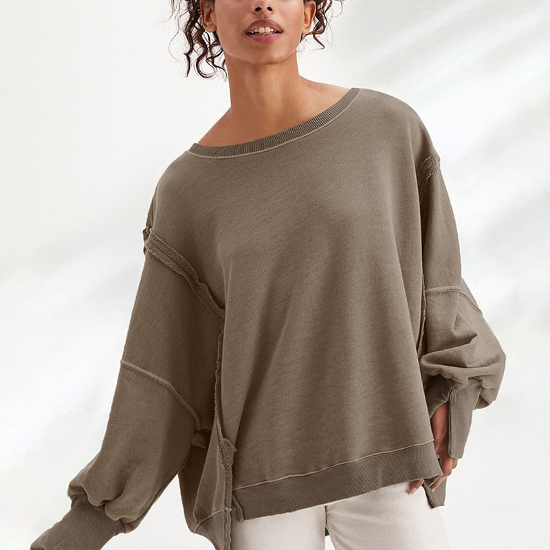 100% Cotton Oversized Hoodie Long Sleeve Pullovers Patchwork Streetwear Harajuku Sweatshirt Autumn Winter Clothes For Women
