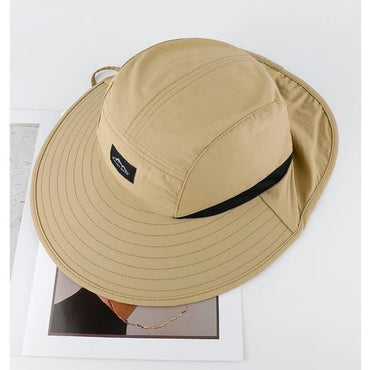 Wide Brim Sun Hat with Neck Flap Outdoor Bucket Hat UV Protection Cap for Men Women Summer Fishing Hiking Camping