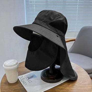 Outdoor Fishing Hat With Neck Flap Uv Protection Foldable Bucket Hats For Men Women Cycling Hiking Wide Brim Summer Sunshade Cap