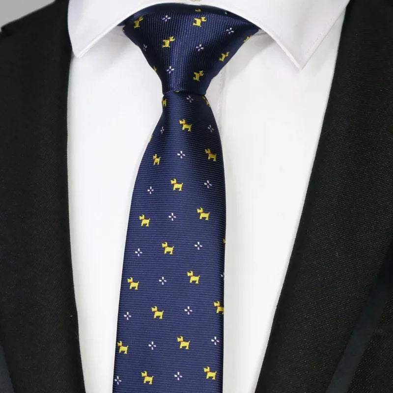 New Slim Narrow Skinny 6CM Mens Necktie Neck Ties For Man Plaids Polka Dot Striped Jacquard Cravat Business Party Corbatas