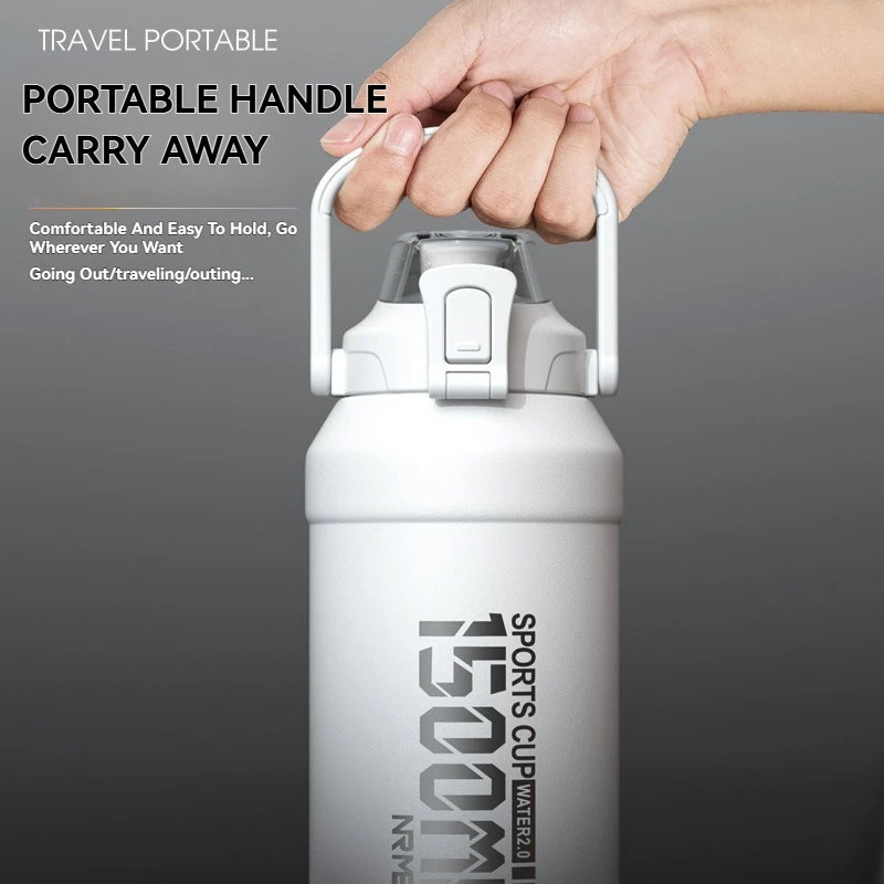 Thermos Water Bottle With Straw Handle Cup 316 Stainless Steel Flask Large Capacity Vacuum Insulated Tumbler