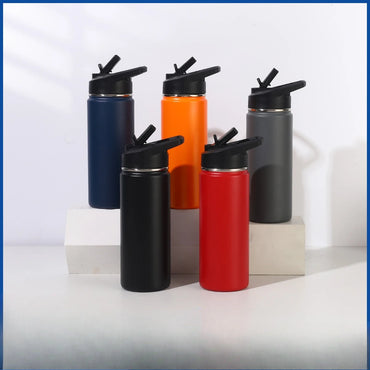 22oz Double Layered 304 Stainless Steel Vacuum Insulated Thermos Sports Water Cup Portable Outdoor Cycling Kettle