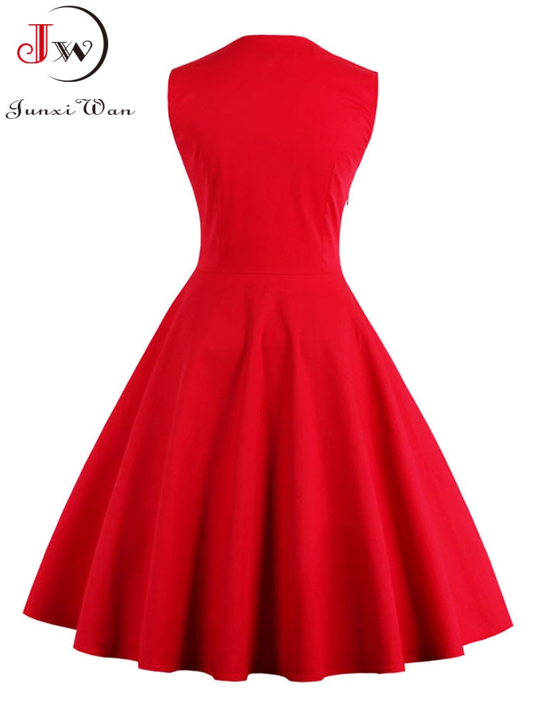 S-4XL Women Robe Retro Vintage Dress 50s 60s Rockabilly Dot Swing Pin Up Summer Party Dresses Elegant Tunic Vestidos Casual
