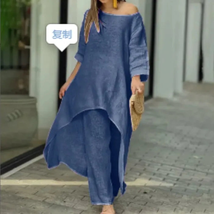 Summer Cotton Linen Casual Home 2 Piece Set For Women 2025 Fashion White Long Sleeve Shirt And Shorts Two Piece Sets Tracksuit