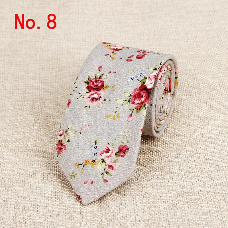 Classic Men's Flower Ties Handmade Cotton Tie For Men 6CM Narrow Floral Neckties Gift Wedding Party Casual Gravatas Paisley Tie