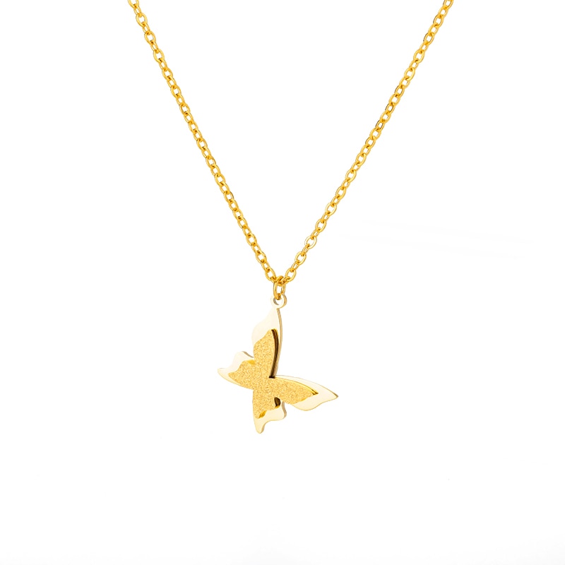 Vintage Butterfly Necklace For Women Stainless Steel Blade Snake Chains Aesthetic Charms Choker Women jewelry Gift To Mujer