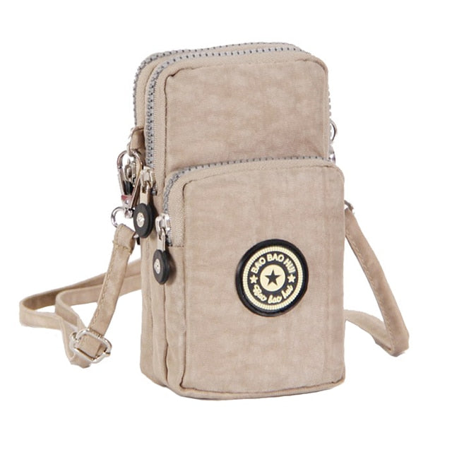 Women's Mini Shoulder Bag Oxford Waterproof Handbag Wrist Pouch Wallet Sports Cell Mobile Phone Bag Crossbody Bags for Girls
