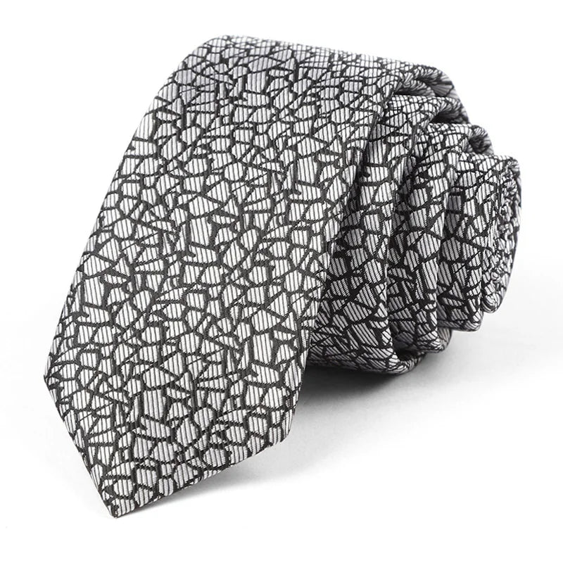 Luxury Skinny 6CM Mens Necktie Ties For Man Striped Plaid Floral Solid Jacquard Ascot Business Party Neck Tie Accssories
