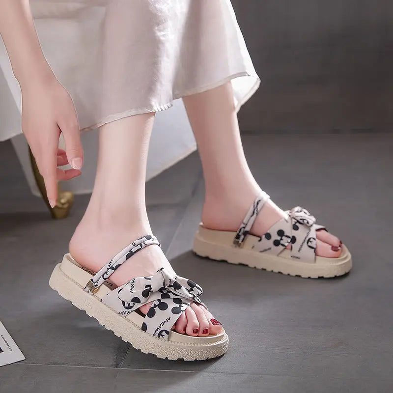 Sandals for Women Platform Strappy Orthopedic Summer New Comfortable Roman Sandals Woman Butterfly Flat-heeled Shoes Trend 2024