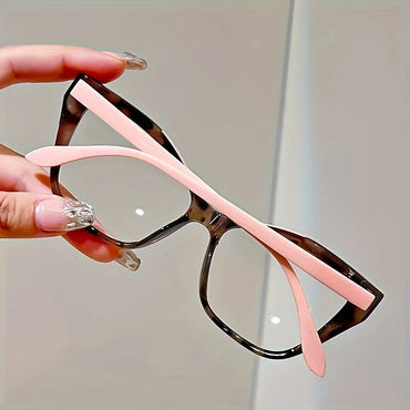 Elegant cat eye reading glasses for women-fashionable color block design, anti-blue light, 1.0 to 4.0 strength