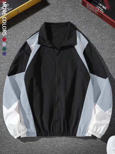 Men's color-blocked jacket, lightweight, casual, travel, windproof and wear-resistant, high-quality fabric, boyfriend gift