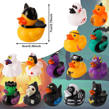 2/6/12 PC Halloween Rubber Ducks Halloween Ducks for Jeeps with Various Halloween Characters Novelty Rubber Duck Toys