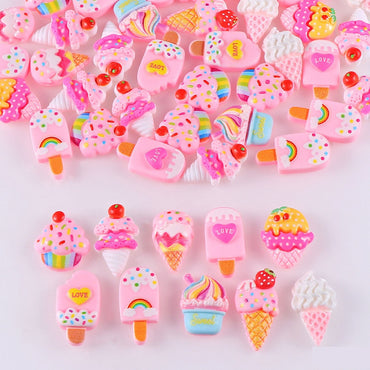 10pcs/lot 3D Nail Art DIY Decor Ice Cream Cake Kawaii Resin Charms Decoration Japanese Style