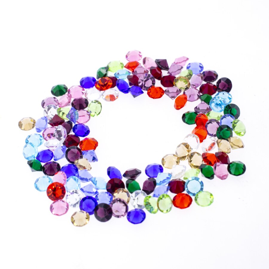 12pcs/Lot Fashion 3mm 4mm 5mm Round Glass Charms Birthstone January To December Charms Locket