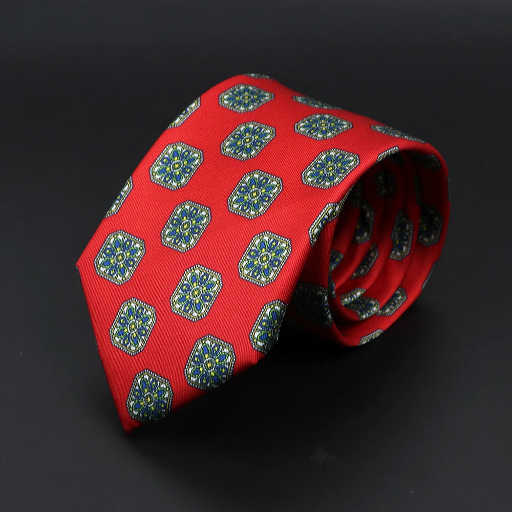 Fashion Men's 7.5cm Silk Tie Super Soft Bohemian Style Dot Chic Novelty Red Blue Necktie Suit Shirt Luxury Banquet Accessories