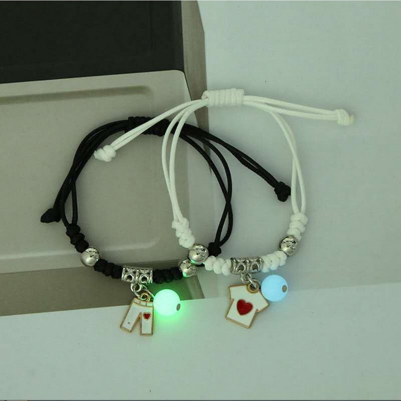 2023 Luminous Cat Star Moon Bracelet Couple Charm Handmade Adjustable Rope