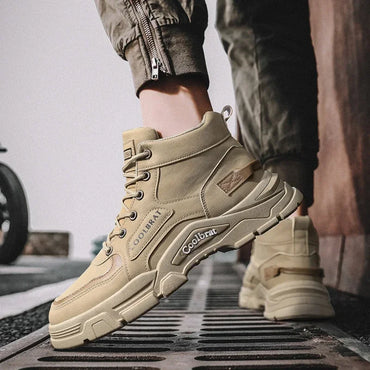 Men Boots Winter High Top Leather Shoes Fashion Cotton Shoes Fashion Ankle Boots Casual Outdoor Shoes Male Sneakers New