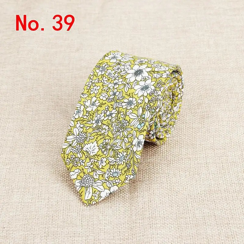 Classic Men's Flower Ties Handmade Cotton Tie For Men 6CM Narrow Floral Neckties Gift Wedding Party Casual Gravatas Paisley Tie
