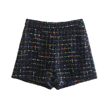 ZEVITY Women Vintage Notched Collar Colorful Ribbon Plaid Tweed Woolen Blazer Coat Female Outerwear Chic Suits Veste Tops CT2982