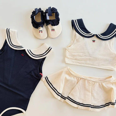 Baby Swimwears Navy Style Boy One-Pieces Sunscreen Girls' Swimsuit Kids Swimwear for Girls Bikinis Bebe Swimming Boys Swimsuits