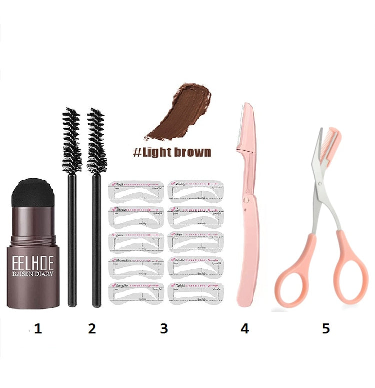 VIP 2023 Professional One Step Eyebrow Stamp Shaping Set Enhancer Waterproof Makeup Beauty Products For Women Eye Brow Templates