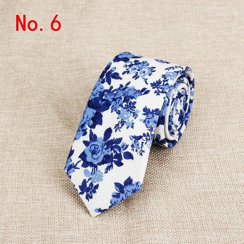 Classic Men's Flower Ties Handmade Cotton Tie For Men 6CM Narrow Floral Neckties Gift Wedding Party Casual Gravatas Paisley Tie