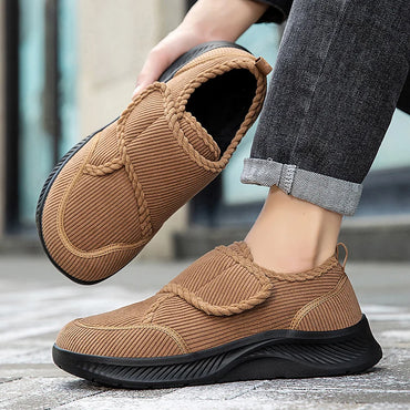 Wide Footed Shoes Winter Suede Casual Shoes Men Anti Slip Sole Loafers Women Minimalist Style Snow Comfortable Thick Soled Shoes