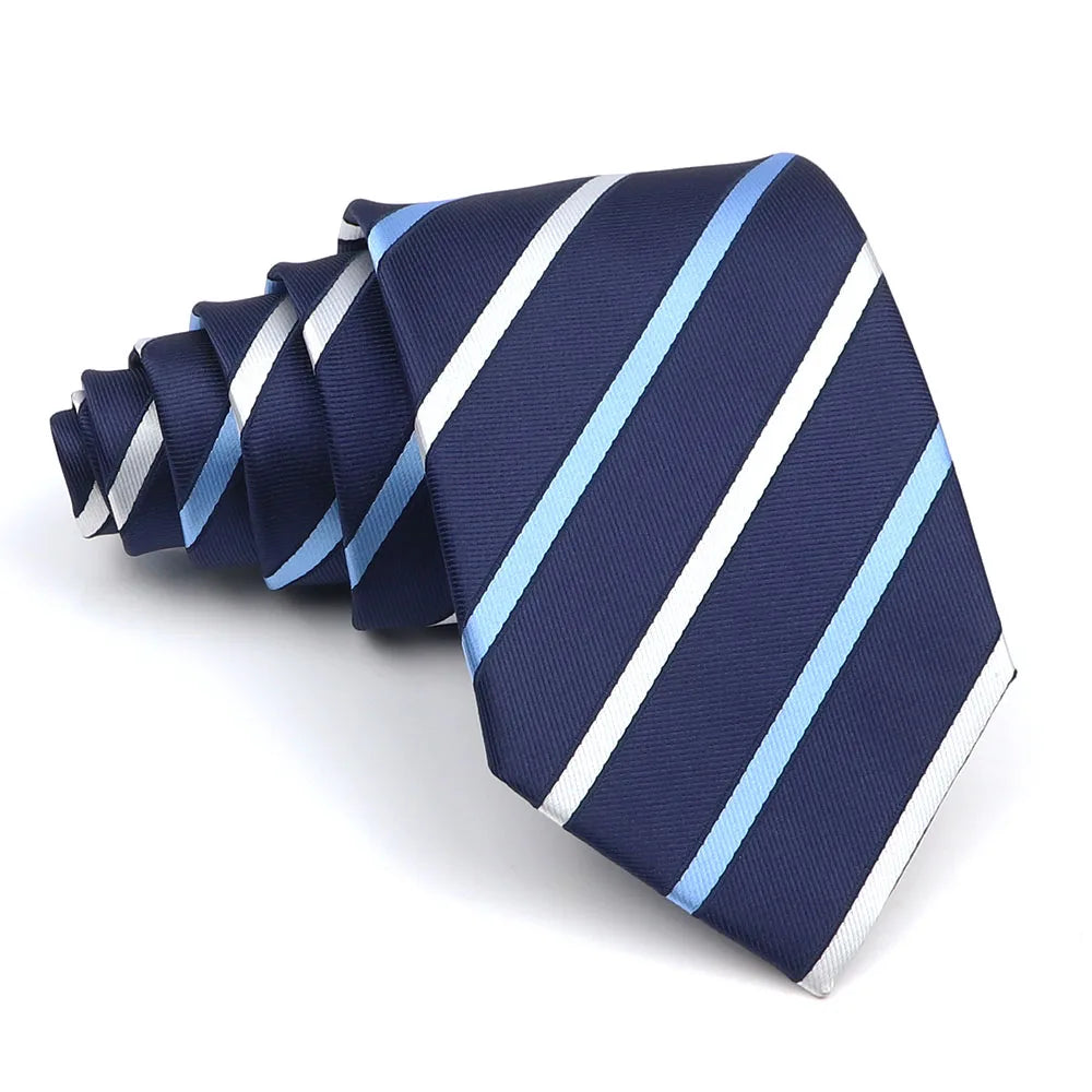 New Striped Tie Men's 8cm Ties Business New Year Gift Classical Necktie Office Accessories Men Costume Daily Wear Wedding Party