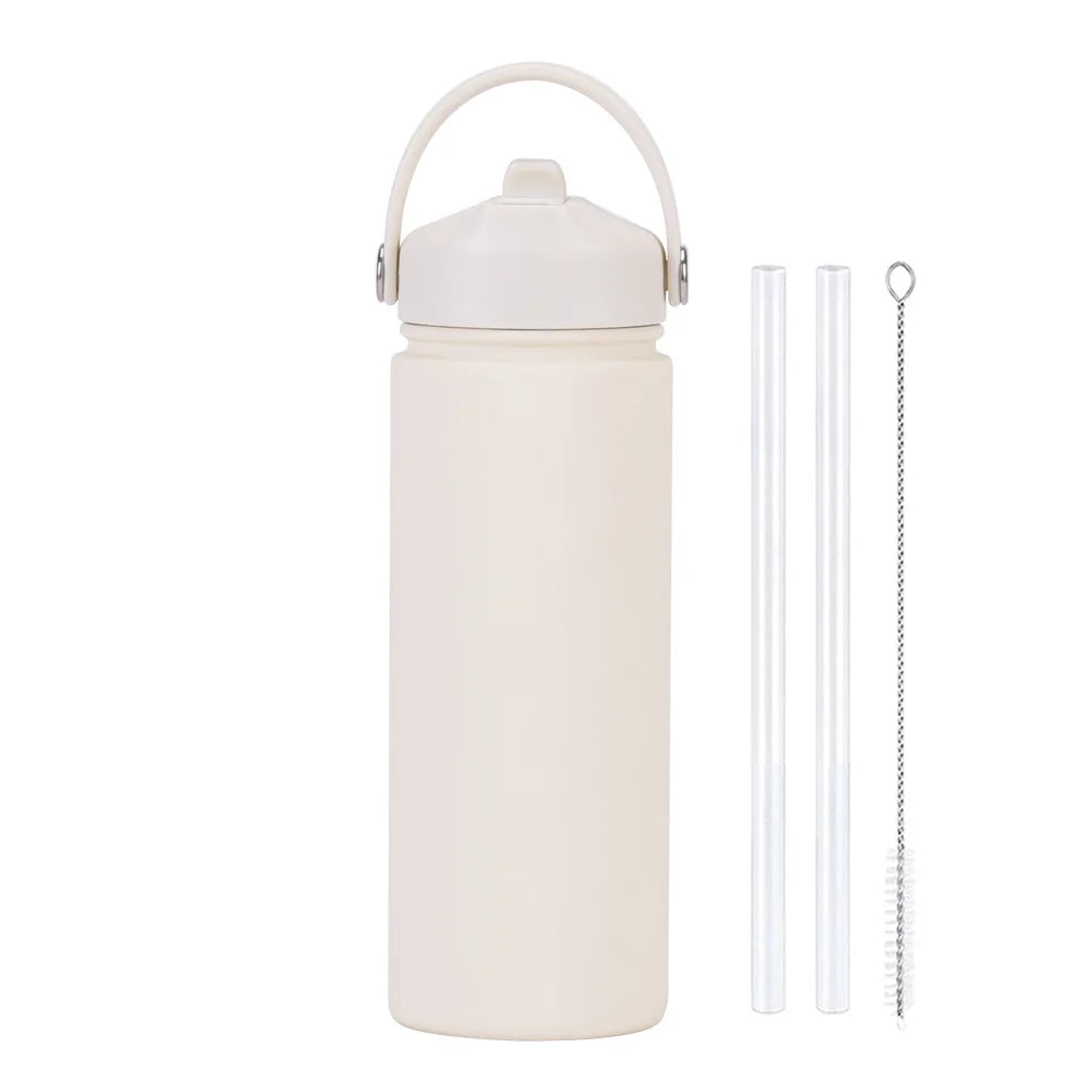 Insulated Water Bottle 500ml Custom Text/Logo - 304 Steel, 24H Cold, Office & Gym Essentials