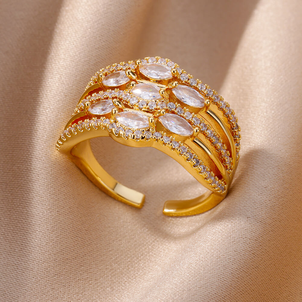 Lucky Turkish Evil Eye Rings For Women Opening Adjustable Stainless Steel Ring 2023 Trend Luxury Wedding Couple Jewelry Gift