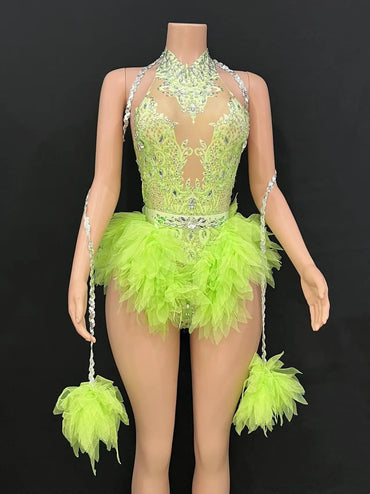 Bar ds Korean women's club nightclub pink diamond conjoinedgogo sexy hot dance interactive Kpop costume set X007