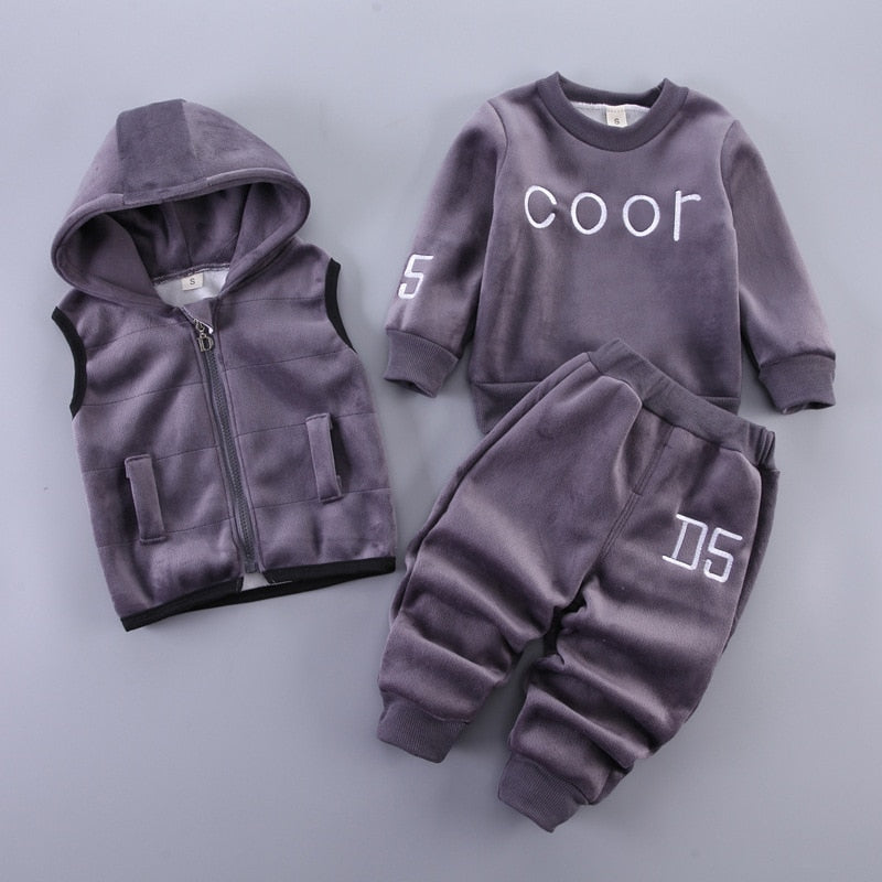 Fashion Baby Boys Clothes Autumn Winter Warm Baby Girls Clothes Kids 3pcs Outfits Suit Newborn Baby Clothes Infant Clothing Sets