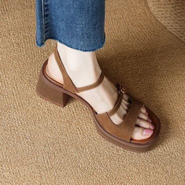 Women Sandals 2025 New Fashion Casual Open Toe Shoes for Women High Heels Strange Style Solid Color Designer Sandals Plus Size